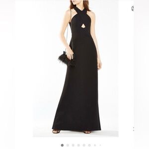 Black Halter Evening Gown/Prom Dress with Cutout Detail
